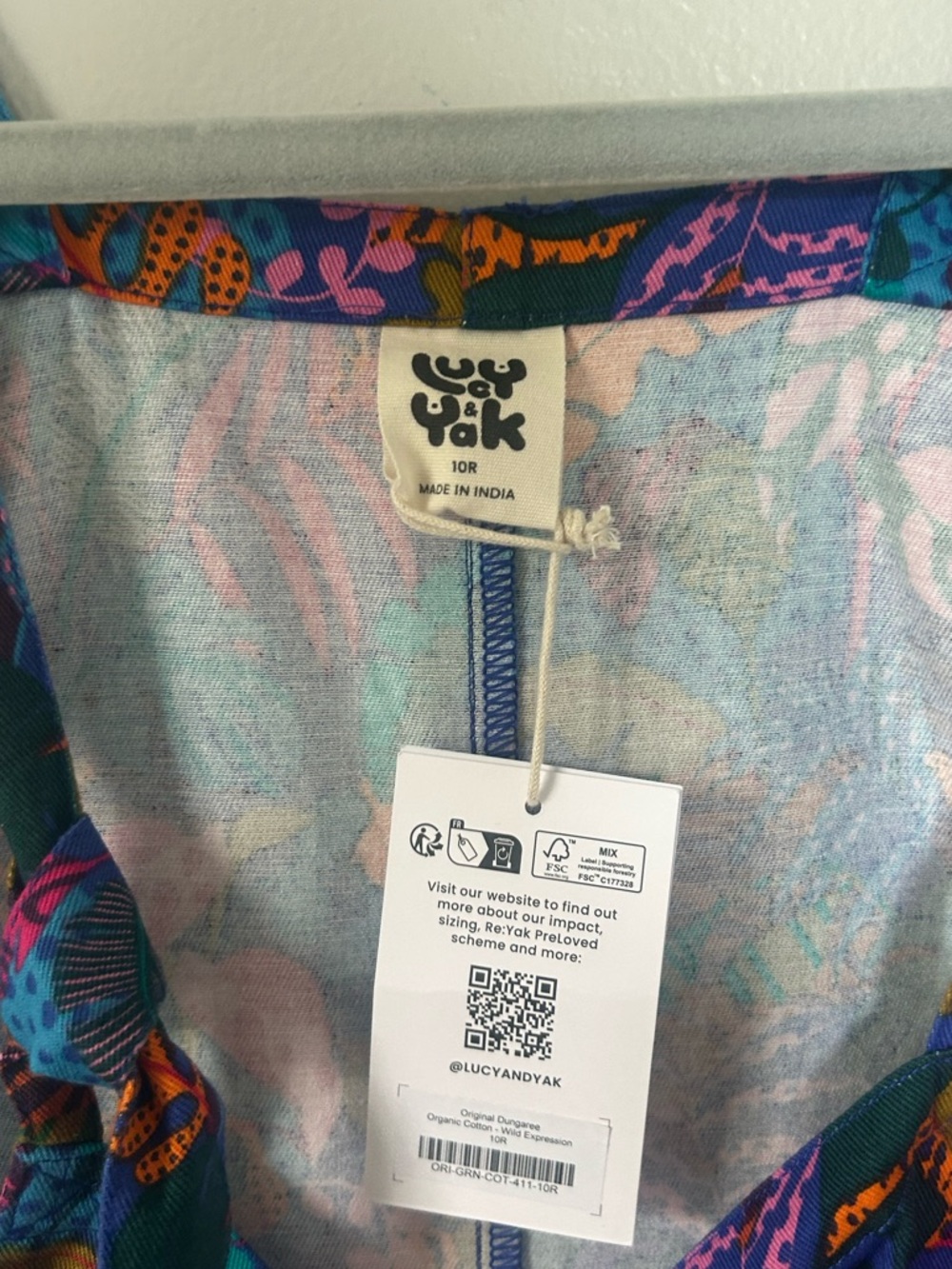 ✨NWT Lucy & Yak Original Dungarees in "Wild Expression" Print (10R) - Picture 8 of 12